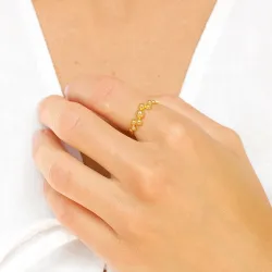 kugle ring i forgyldt sølv - Bubbly Pure