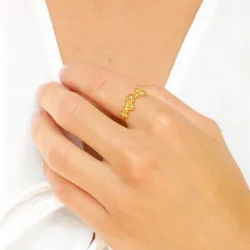 kugle ring i forgyldt sølv - Bubbly Pure