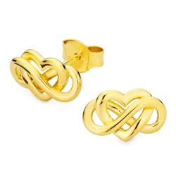 hjerte infinity øreringe i forgyldt sølv - Amoré