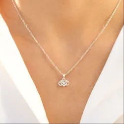 hjerte infinity vedhæng i forgyldt sølv - Amoré