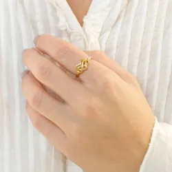 infinity ring i forgyldt sølv - Amoré