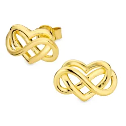 hjerte infinity ørestikker i forgyldt sølv - Amoré