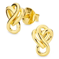 hjerte infinity øreringe i forgyldt sølv - Amoré