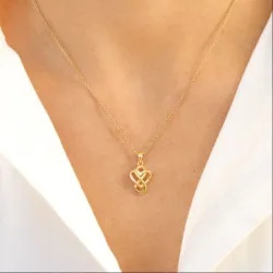 hjerte infinity vedhæng i forgyldt sølv - Amoré