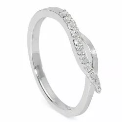 Glat zirkon ring i sølv