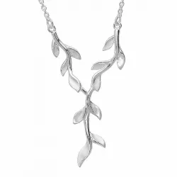 blad halskæde i sølv med vedhæng i sølv