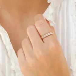 hvid zirkon alliancering i forgyldt sølv