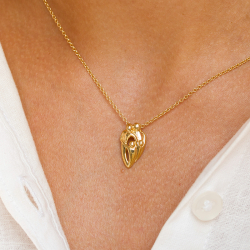 mor og barn vedhæng i forgyldt sølv