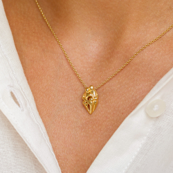 mor og barn vedhæng i forgyldt sølv