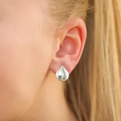 dråbeformet øreclips i sølv