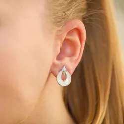 dråbe øreclips i sølv