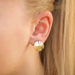 runde øreclips i forgyldt sølv