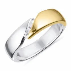 Kollektionsprøve ring i sølv med 8 karat guld