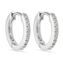 12 mm zirkon creoler i sølv