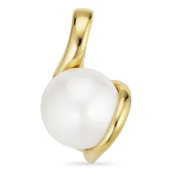 perle vedhæng i forgyldt sølv