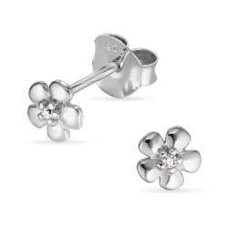 blomster ørestikker i sølv