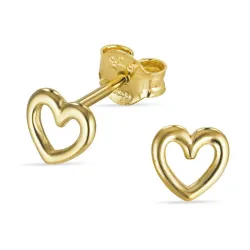 hjerte ørestikker i forgyldt sølv