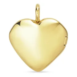 15 x 16 mm hjerte medaljon i forgyldt sølv
