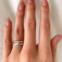 ring i sølv med 8 karat guld
