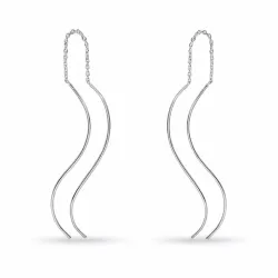 lange kæde øreringe i sølv