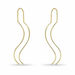 lange kæde øreringe i forgyldt sølv