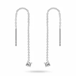 lange kæde øreringe i sølv