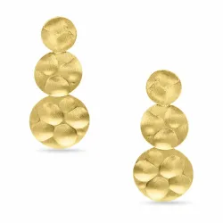 lange runde øreringe i forgyldt sølv