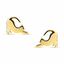 katte ørestikker i forgyldt sølv