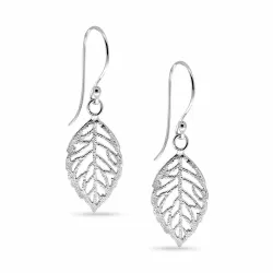 lange blad øreringe i sølv