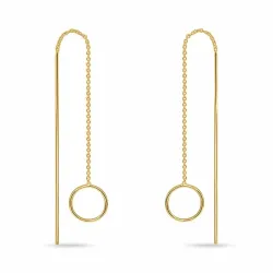 lange kæde øreringe i forgyldt sølv