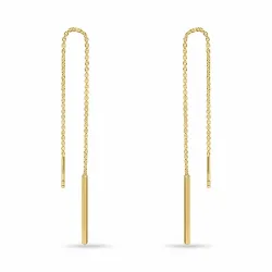 lange kæde øreringe i forgyldt sølv