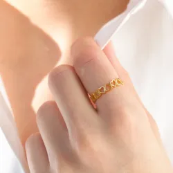 hjerte ring i forgyldt sølv