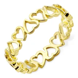 hjerte ring i forgyldt sølv