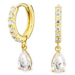 zirkon creoler i forgyldt sølv