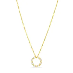 zirkon Halskæde med vedhæng i forgyldt sølv