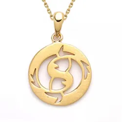 fiskene halskæde i forgyldt sølv med vedhæng i forgyldt sølv