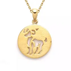 vædderen halskæde i forgyldt sølv med vedhæng i forgyldt sølv