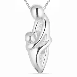 mor og barn halskæde i sølv med vedhæng i sølv