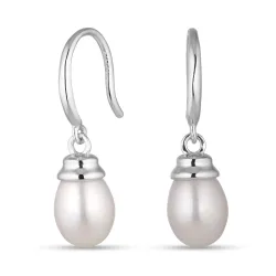 7,5-8 mm perle øreringe i sølv
