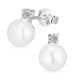 perle øreringe i sølv