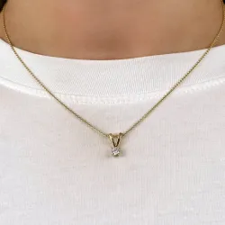 diamant solitairevedhæng i 14 karat guld 0,20 ct