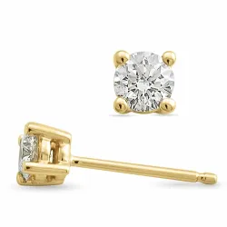 2 x 0,20 ct Kampagne - diamant ørestikker i 14 karat guld med diamant