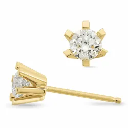 2 x 0,30 ct lab grown diamant solitaireørestikker i 14 karat guld med lab grown diamant