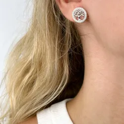 livets træ zirkon øreringe i sølv