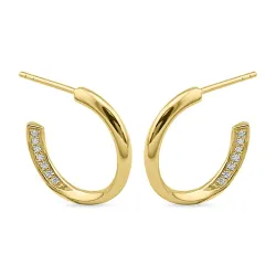 18 mm halvcreoler i forgyldt sølv