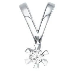 diamant solitairevedhæng i 14 karat hvidguld 0,10 ct