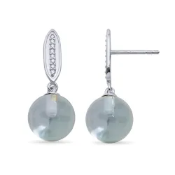 lyseblå kvarts øreringe i sølv