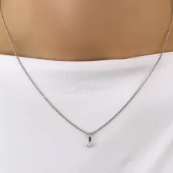diamant solitairevedhæng i 14 karat hvidguld 0,05 ct