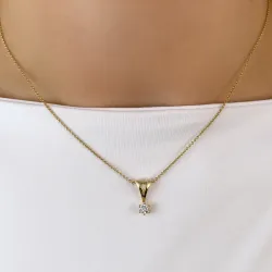 diamant solitairevedhæng i 14 karat guld 0,20 ct