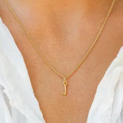 bogstav J vedhæng i forgyldt sølv - My Letter